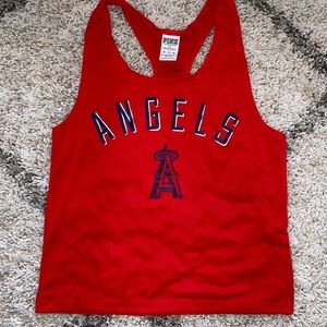 Los Angeles ANGELS - PINK Victoria’s Secret mesh racerback baseball tank top ⚾️